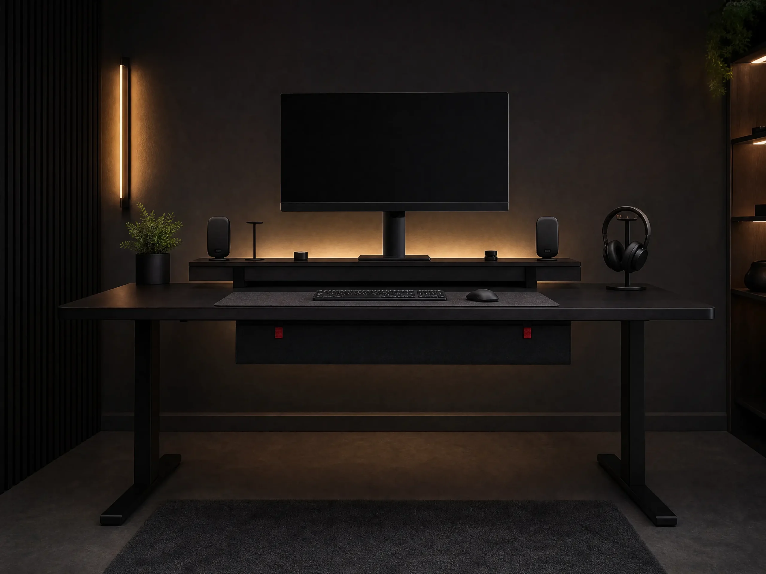 Black under-desk cable management tray for clean setup