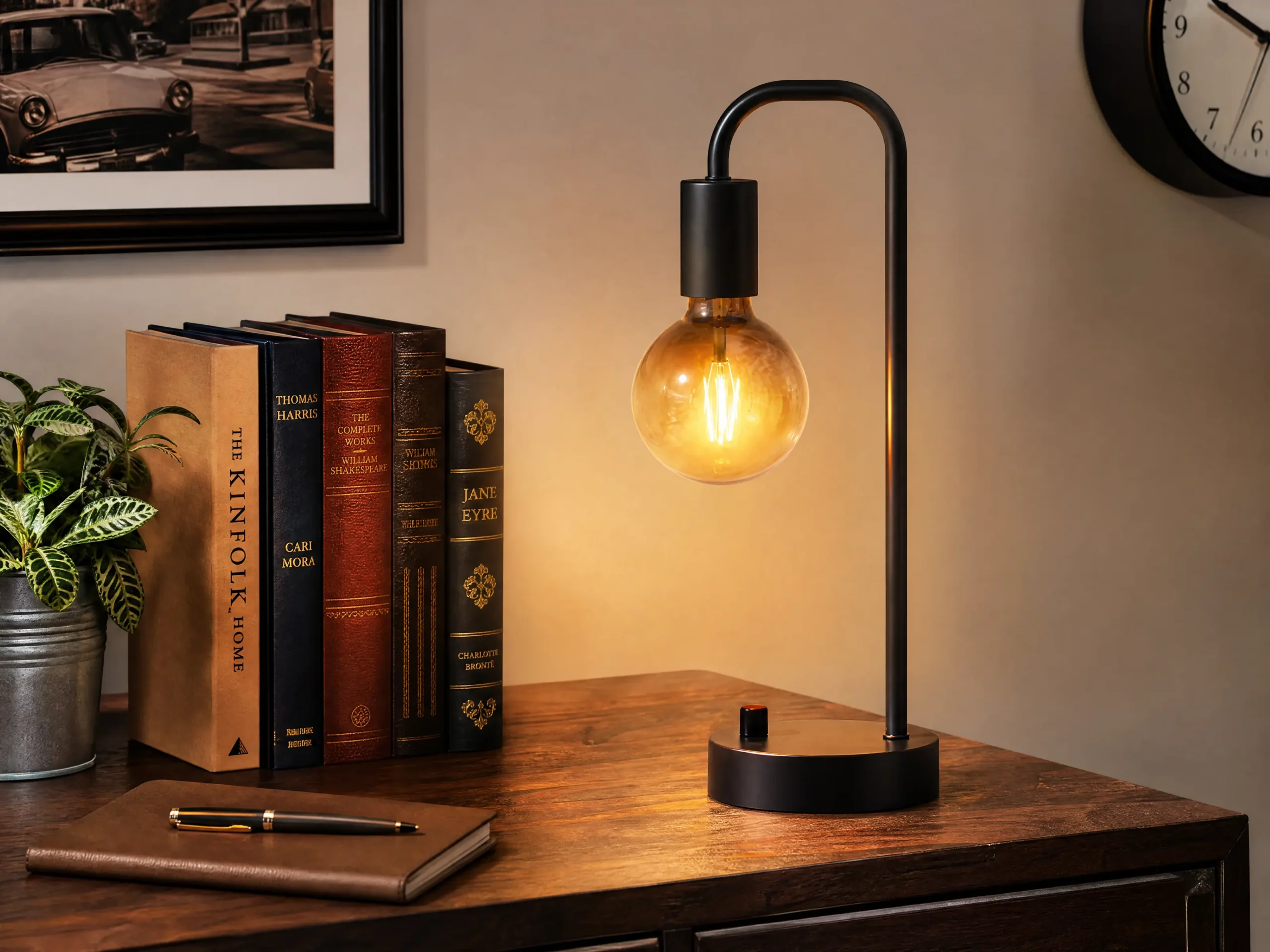 Industrial Edison Desk Lamp Setup