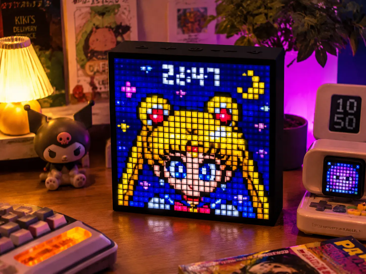 Pixel Art Display Clock for Lofi Anime Desk Setup