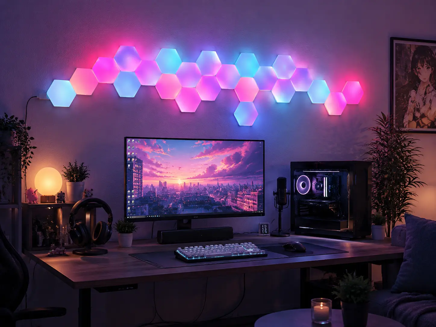 RGB Glide Wall Light for Cozy Lofi Room Decor