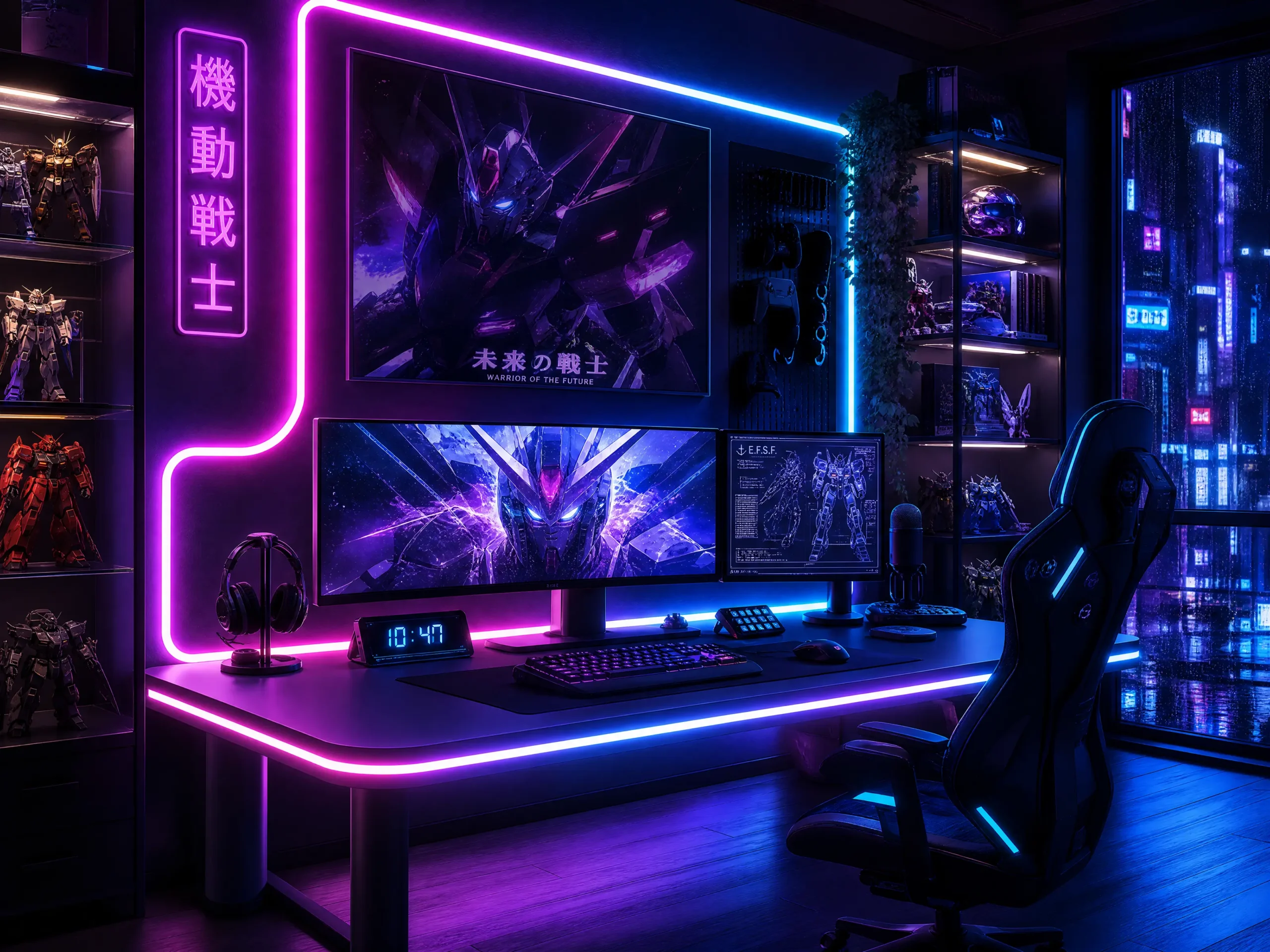 Smart RGB Neon Rope Lights for Cyberpunk Anime Desk