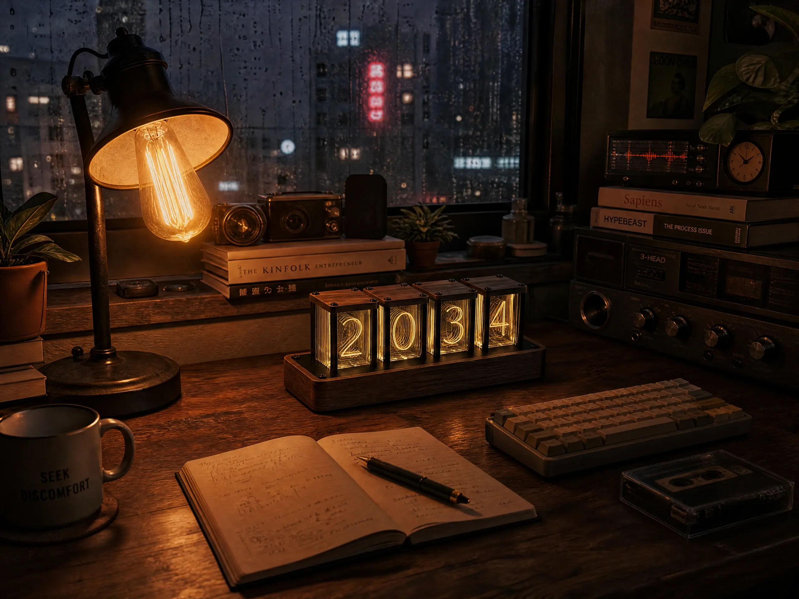 Edison Bulb Desk Lamp Warm Cozy Workspace
