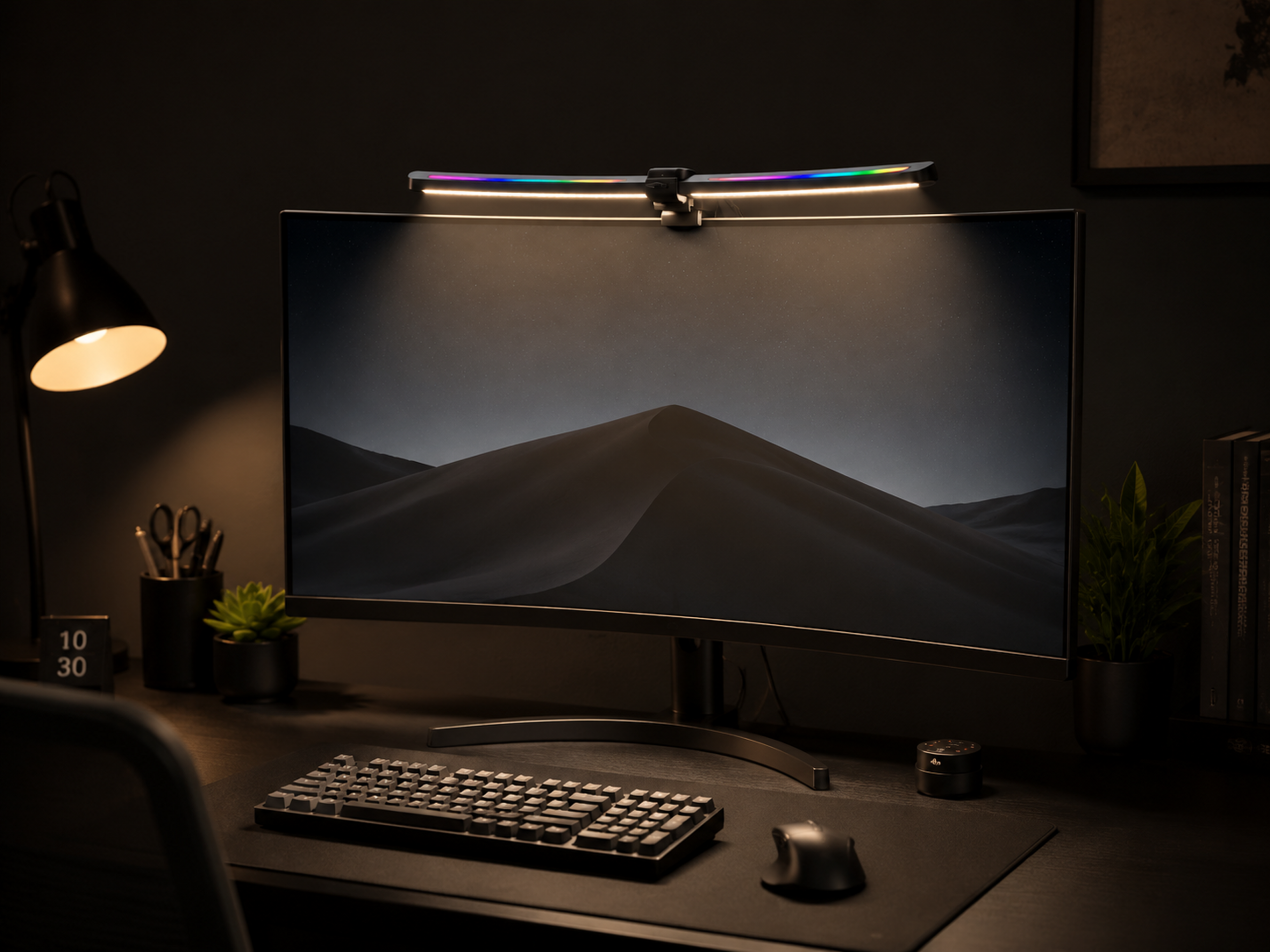 Premium monitor light bar for eye care minimalist desk setup