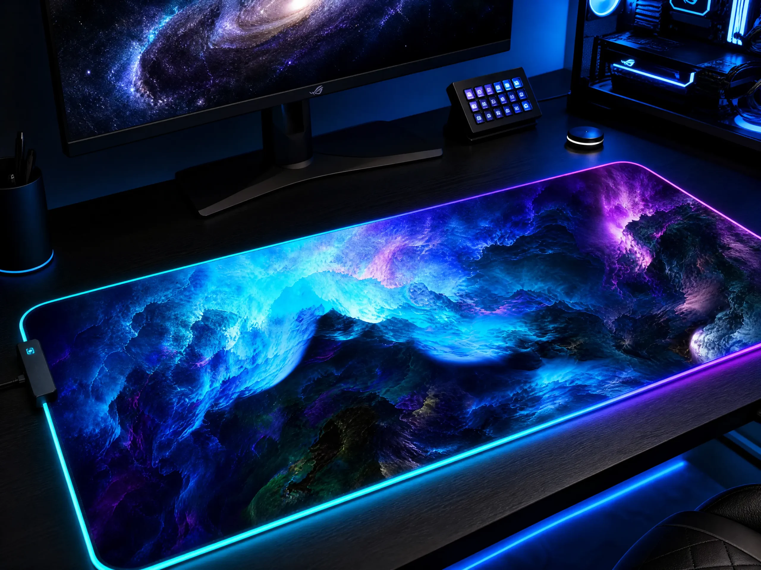 Galaxy RGB Desk Mat Setup