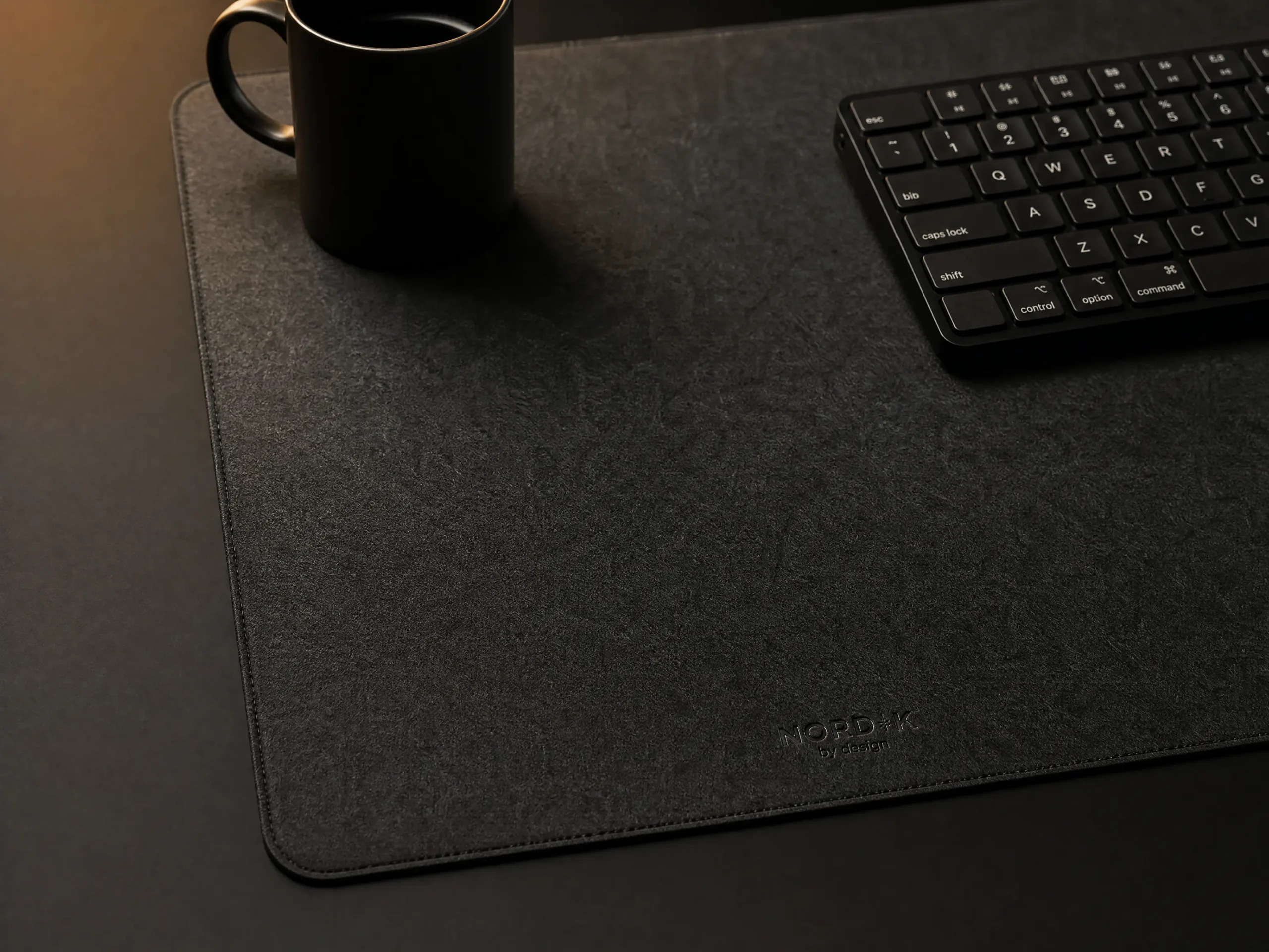 Premium Dark Textured Felt Desk Pad