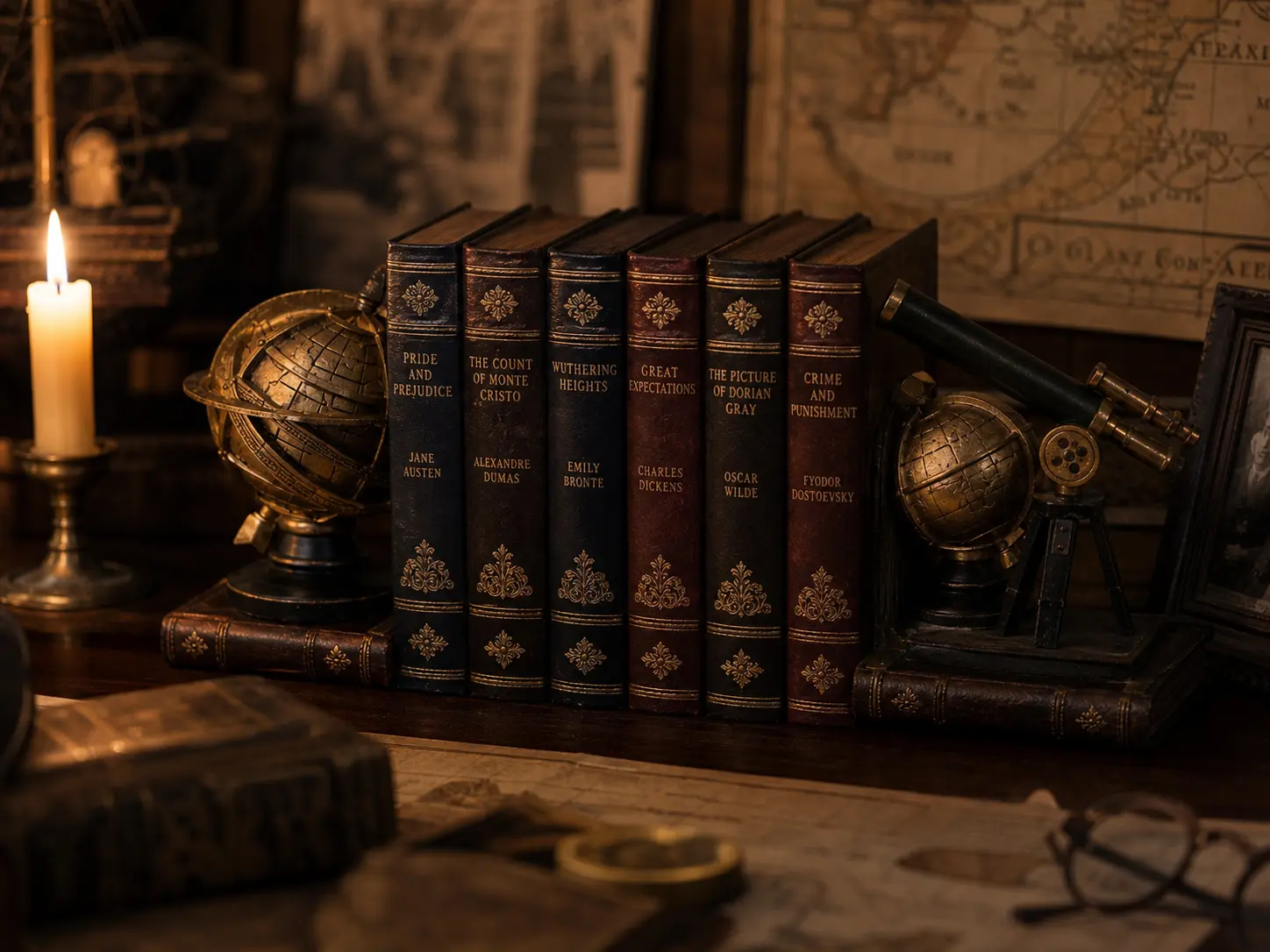 Antique Globe Bookends Dark Academia Decor