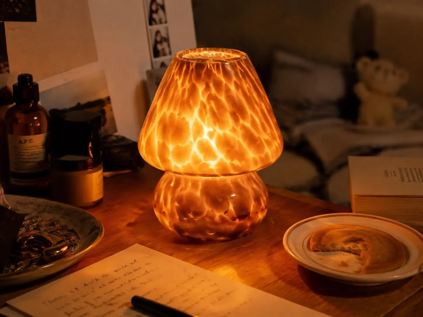 Aesthetic Mushroom Desk Lamp Warm Light