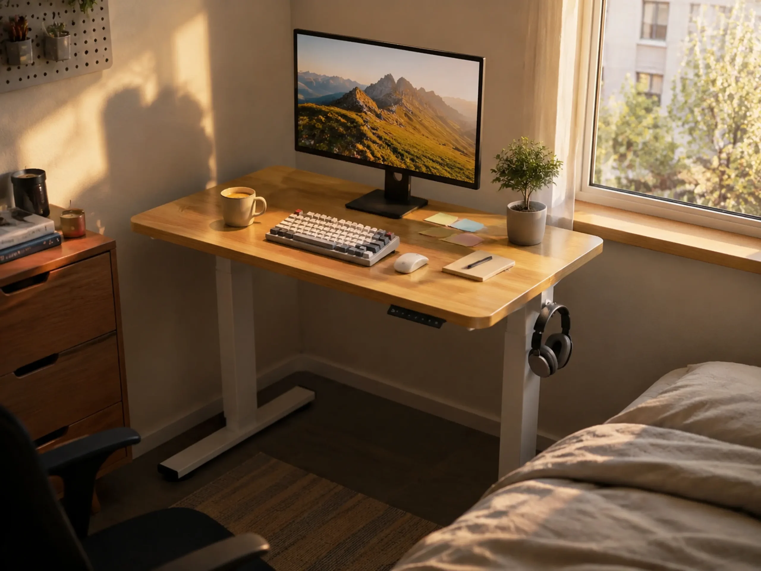 40 inch aesthetic compact wood standing desk