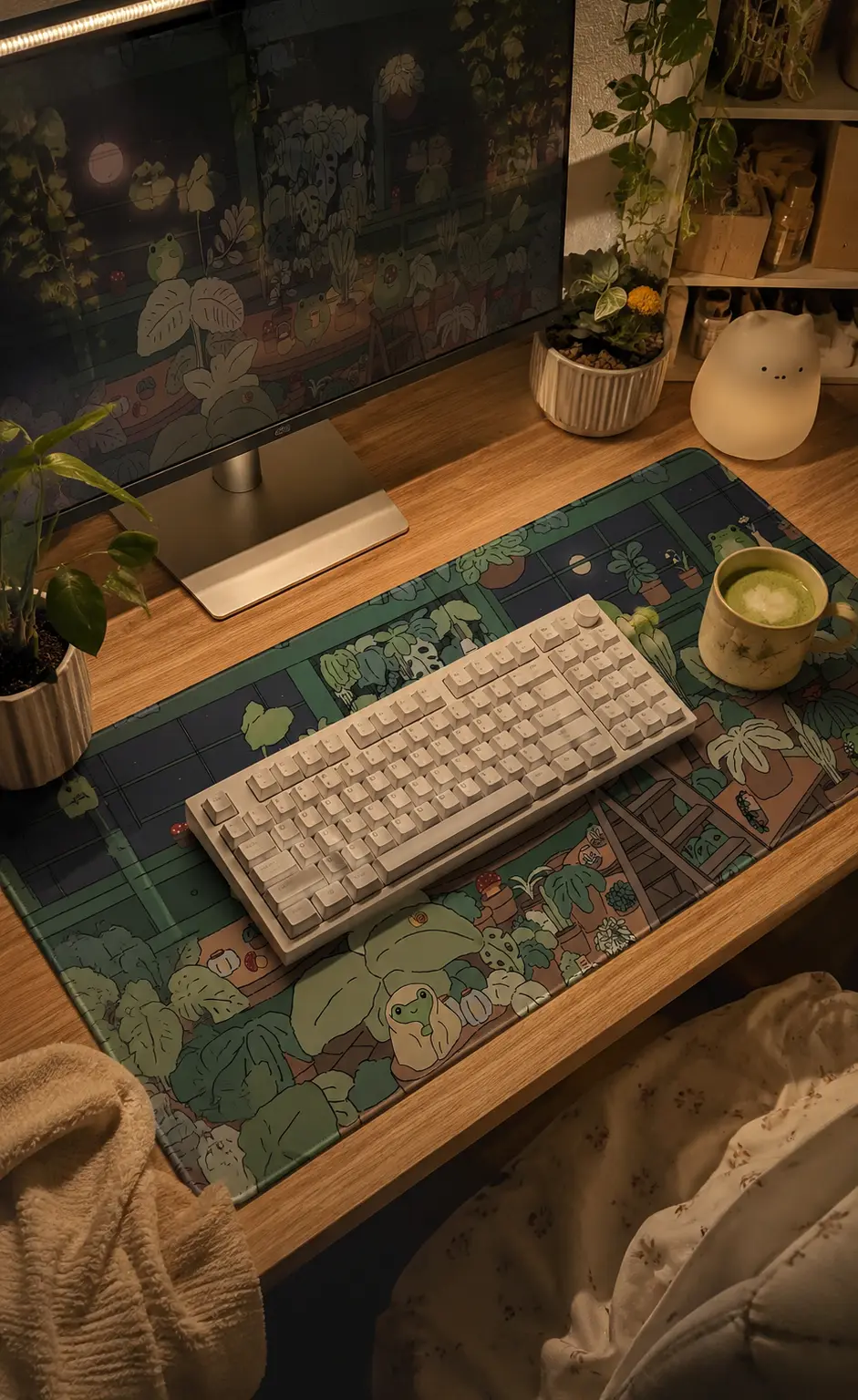 My Cozy Desk Glow-Up: The Matcha Green Desk Mat I Can’t Live Without ☁️