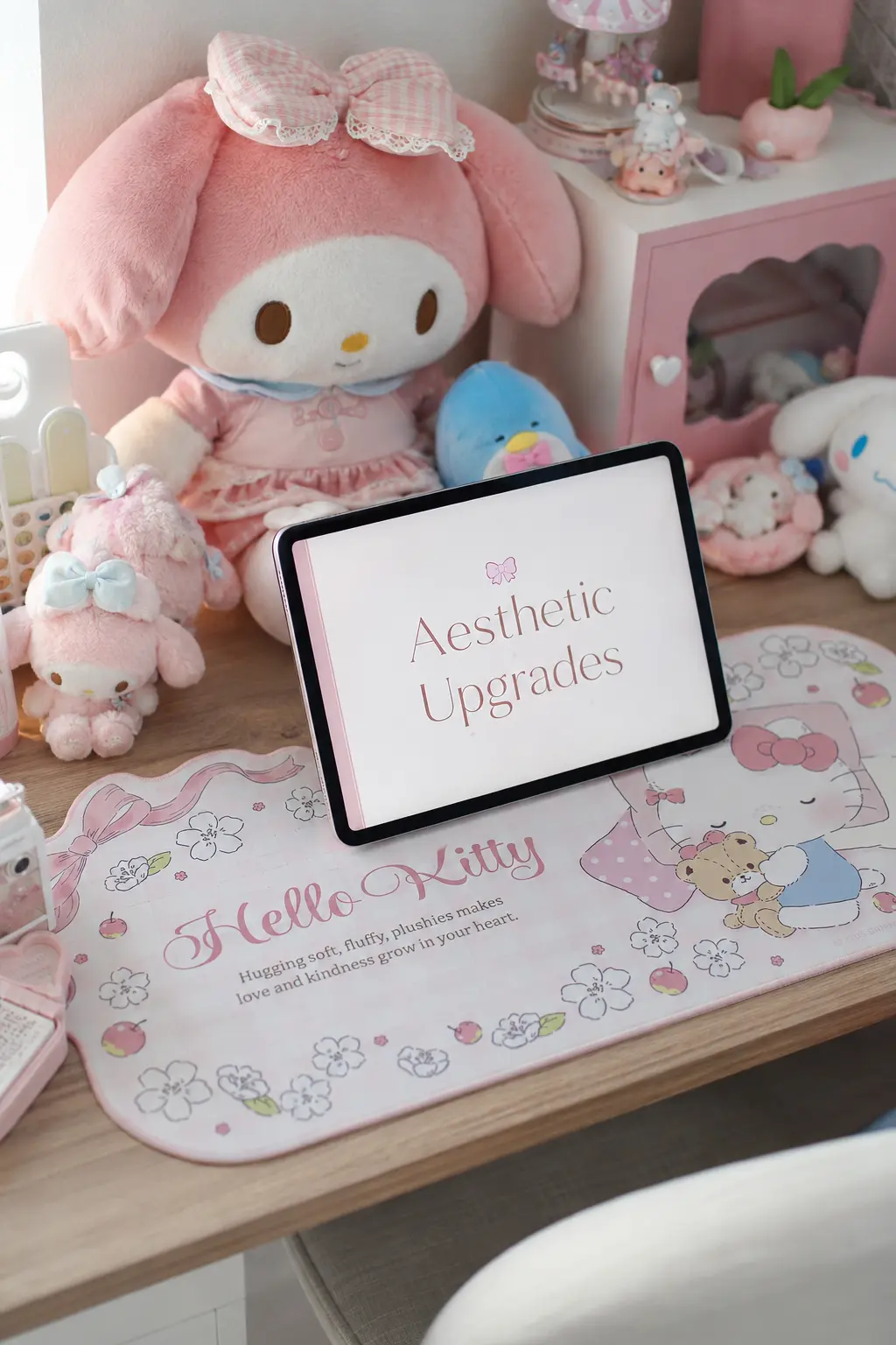 How to Create a Pastel Sanrio Core Aesthetic Desk Setup ☁️🎀