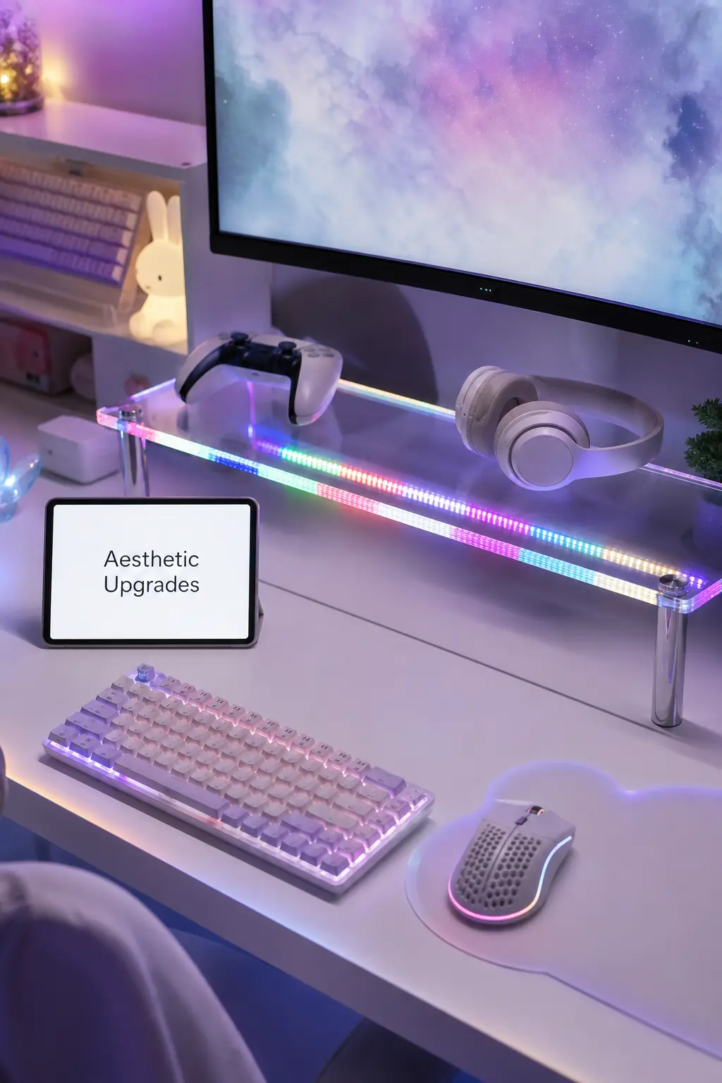 How to Create a Dreamy Holographic Gamer Aesthetic Desk Setup ⚡✨