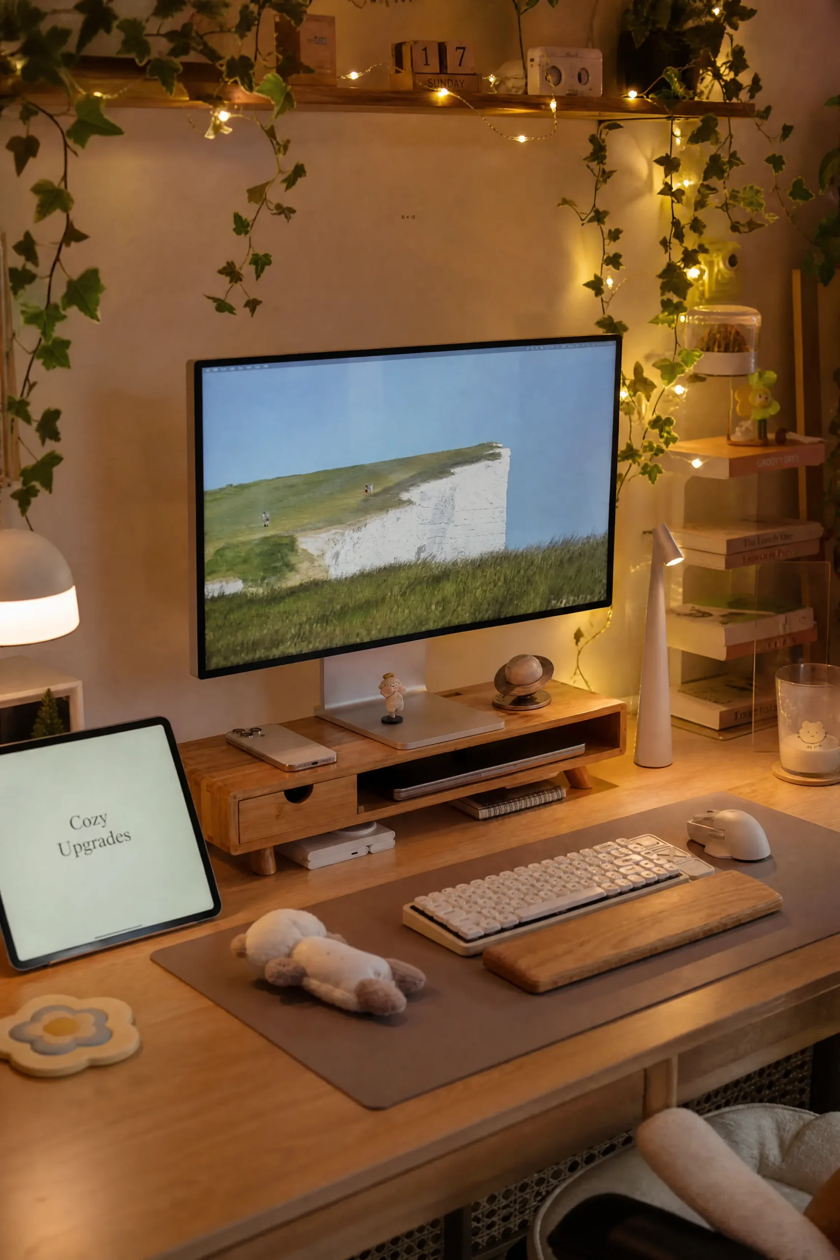 How to Create a Cozy Ghibli Botanical Aesthetic Desk Setup 🌿🕯️